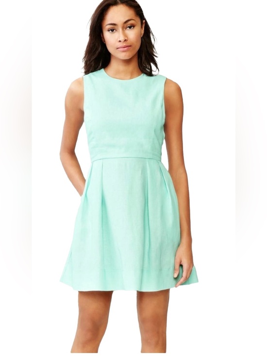 GAP Dresses & Skirts - Gap sleeveless linen Fit and Flare dress in mint green Size 6